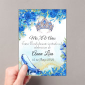 Slipper bleu nuit et Invitation de Crown Quinceañe (In situ (ordinateur de poche))