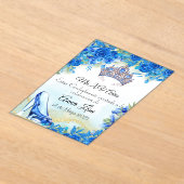 Slipper bleu nuit et Invitation de Crown Quinceañe (Poser)