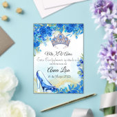 Slipper bleu nuit et Invitation de Crown Quinceañe (Insitu (Mariage))