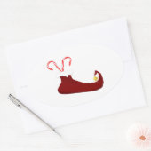 Slipper rouge elfe avec Sticker ovale Sucres de ca (Enveloppe)