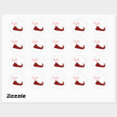 Slipper rouge elfe avec Sticker rond Sucres de can (Feuille)