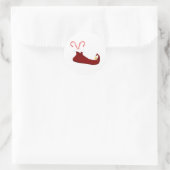 Slipper rouge elfe avec Sticker rond Sucres de can (Sac)