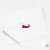 Slipper rouge elfe avec Sticker rond Sucres de can (Enveloppe)