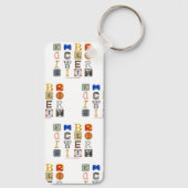 Slipperende letters van de omarming van diversitei sleutelhanger (Achterkant)