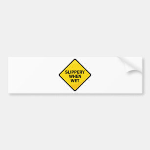 Slipperig wanneer nat bumpersticker