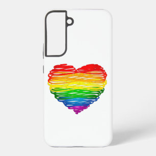 Slippery Joe's Pride Heart Scribbles hartvorm dr Samsung Galaxy Hoesje