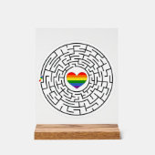 Slippery Joe's pride maze hartpijl puzzle labyri Acryl Bord (Voorkant)