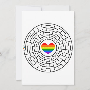Slippery Joe's pride maze hartpijl puzzle labyri Feestdagenkaart