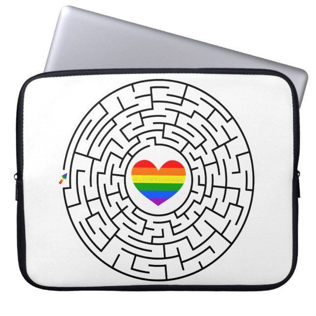 Slippery Joe's pride maze hartpijl puzzle labyri Laptop Sleeve (Voorkant)