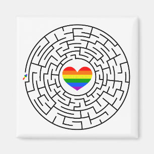 Slippery Joe's pride maze hartpijl puzzle labyri Magneet