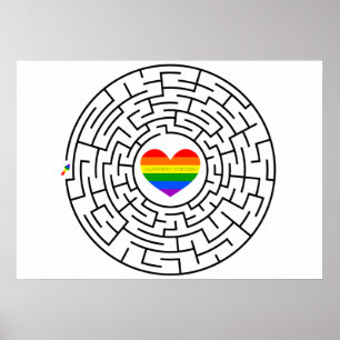 Slippery Joe's pride maze hartpijl puzzle labyri Poster