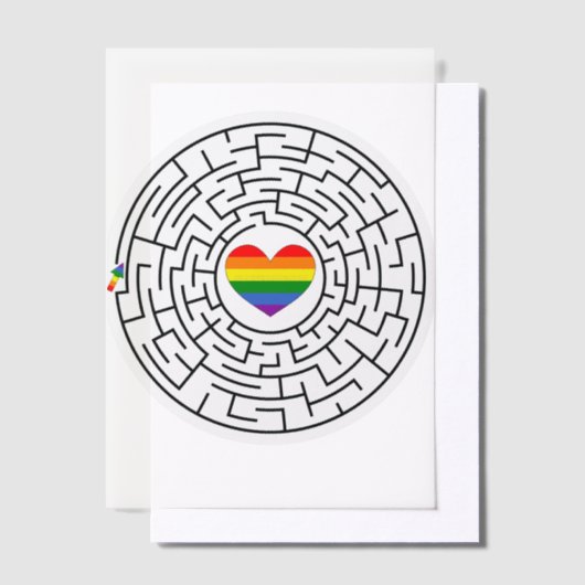 Slippery Joe's pride maze hartpijl puzzle labyri Vellum Uitnodigingen (Offset)