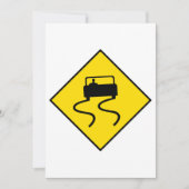 Slippery Road Sign Kaart (Voorkant)