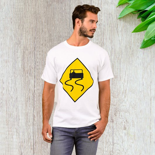 Slippery Road Sign T-shirt