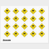 Slippery Road Sign Vierkante Sticker (Vel)