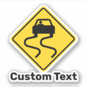 Slippery Road wanneer nat Sticker (Voorkant)
