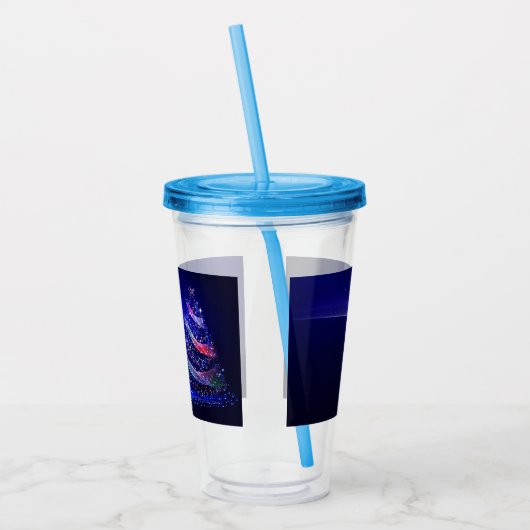 SlipperyJoe digitaal weergegeven kerstboom beau Acryl Drinkbeker (Links)