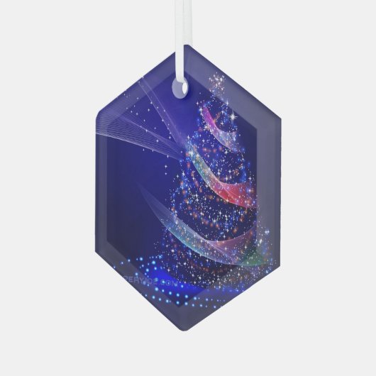 SlipperyJoe digitaal weergegeven kerstboom beau Glas Ornament (Voorkant links)
