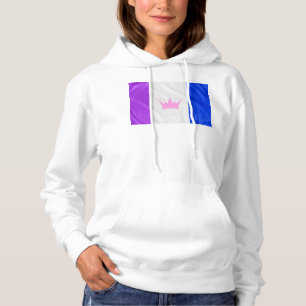 SlipperyJoe drag pride vlag paars wit blauw kraai Hoodie