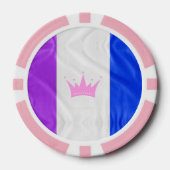 SlipperyJoe drag pride vlag paarse wit blauw Sequ Poker Chips (Voorkant)