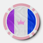 SlipperyJoe drag pride vlag paarse wit blauw Sequ Poker Chips (Achterkant)