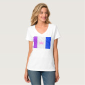 SlipperyJoe drag pride vlag paarse wit blauw Sequ T-shirt (Voorkant volledig)