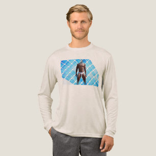 SlipperyJoe gespierde man sixpack abs mannelijk wi Tri-Blend Shirt