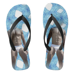 SlipperyJoe gespierde man sixpack buikspieren mann Teenslippers