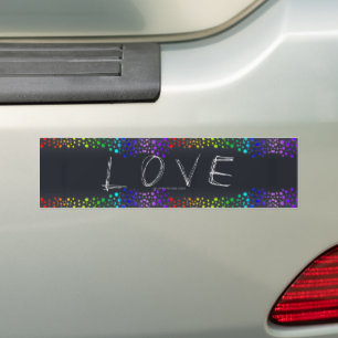 SlipperyJoe houdt van bellen rood oranje geel groe Bumpersticker