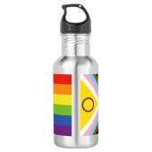 SlipperyJoe Intersex Progress Pride Flag regenboog Waterfles (Achterkant)