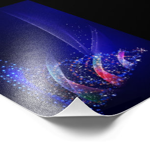 SlipperyJoe kerstboom digitaal doorschijnend rood Foto Afdruk