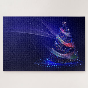 SlipperyJoe kerstboom digitaal doorschijnend rood Legpuzzel