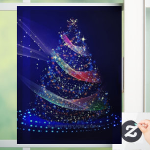 SlipperyJoe kerstboom digitaal doorschijnend rood Raamsticker