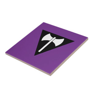 SlipperyJoe lesbische trotsvlag krachtig feministi Tegeltje