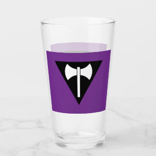 SlipperyJoe lesbische trotsvlag krachtig gay femin Glas