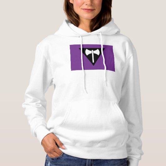 SlipperyJoe lesbische trotsvlag krachtig gay femin Hoodie (Voorkant)