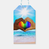 SlipperyJoe levendige regenbooggradiënt hart inter Cadeaulabel (Voorkant)