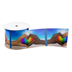 SlipperyJoe levendige regenbooggradiënt hart inter Lint