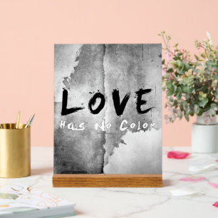 SlipperyJoe liefde heeft geen kleur ras huidskleur Acryl Bord