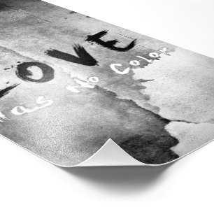 SlipperyJoe liefde heeft geen kleur ras huidskleur Foto Afdruk