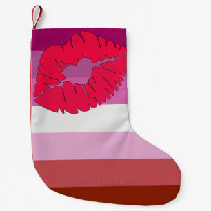 SlipperyJoe lipstick lesbische pridevlag vrouwelij Kleine Kerstsok
