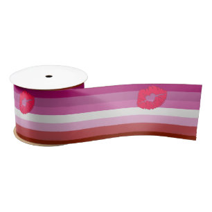SlipperyJoe lipstick lesbische pridevlag vrouwelij Lint