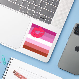 SlipperyJoe lipstick lesbische pridevlag vrouwelij Sticker