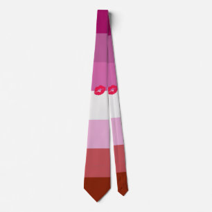 SlipperyJoe lipstick lesbische pridevlag vrouwelij Stropdas