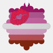 SlipperyJoe lipstick lesbische trots vlag vrouweli Ornament Kaart (Achterkant)