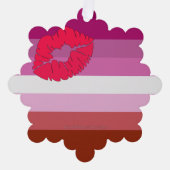 SlipperyJoe lipstick lesbische trots vlag vrouweli Ornament Kaart (Voorkant)