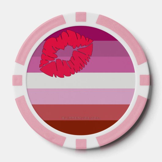 SlipperyJoe lipstick lesbische trots vlag vrouweli Poker Chips (Voorkant)