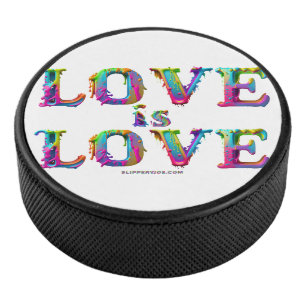 SlipperyJoe love is love druipende smeltende dynam Hockey Puck