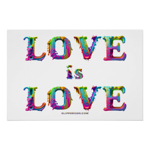 SlipperyJoe love is love druipende smeltende dynam Perfect Poster
