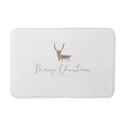 SlipperyJoe Merry Kerstfeest rendier rode neus mie Badmat (Voorkant)